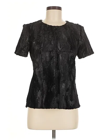 Pre-owned Bcbgmaxazria Short Sleeve Blouse In Black