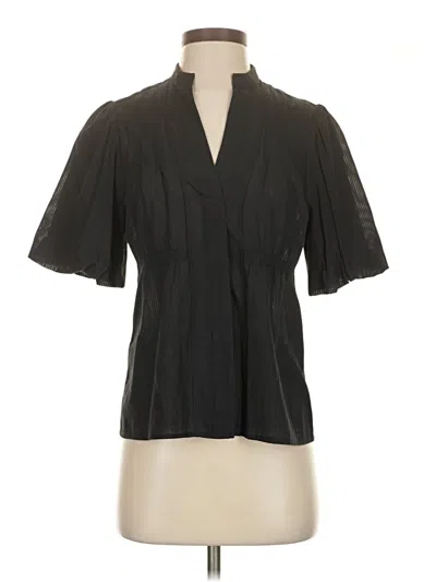 Pre-owned Bcbgmaxazria Short Sleeve Blouse In Black