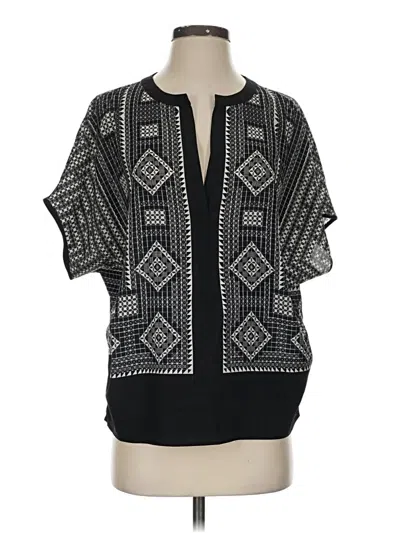 Pre-owned Bcbgmaxazria Short Sleeve Blouse In Black