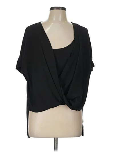 Pre-owned Bcbgmaxazria Short Sleeve Blouse In Black