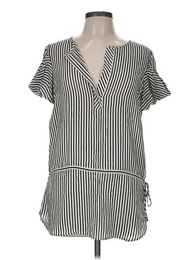 Pre-owned Bcbgmaxazria Short Sleeve Blouse In Black