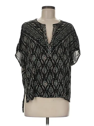 Pre-owned Bcbgmaxazria Short Sleeve Blouse In Black