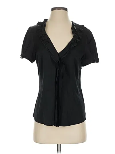 Pre-owned Bcbgmaxazria Short Sleeve Blouse In Black