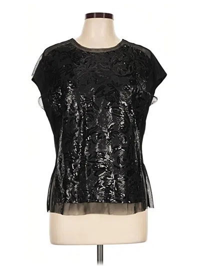 Pre-owned Bcbgmaxazria Short Sleeve Blouse In Black
