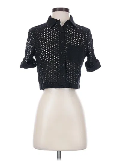 Pre-owned Bcbgmaxazria Short Sleeve Blouse In Black