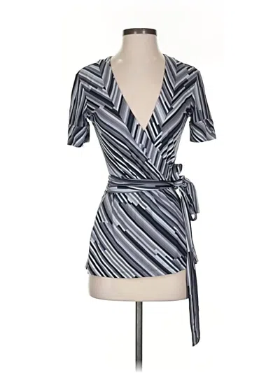 Pre-owned Bcbgmaxazria Short Sleeve Blouse In Blue