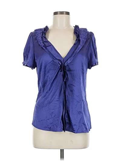 Pre-owned Bcbgmaxazria Short Sleeve Blouse In Blue