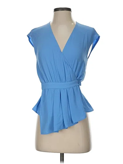 Pre-owned Bcbgmaxazria Short Sleeve Blouse In Blue