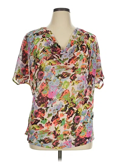 Pre-owned Bcbgmaxazria Short Sleeve Blouse In Blue