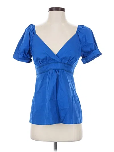 Pre-owned Bcbgmaxazria Short Sleeve Blouse In Blue