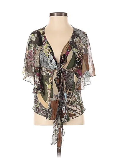 Pre-owned Bcbgmaxazria Short Sleeve Blouse In Brown