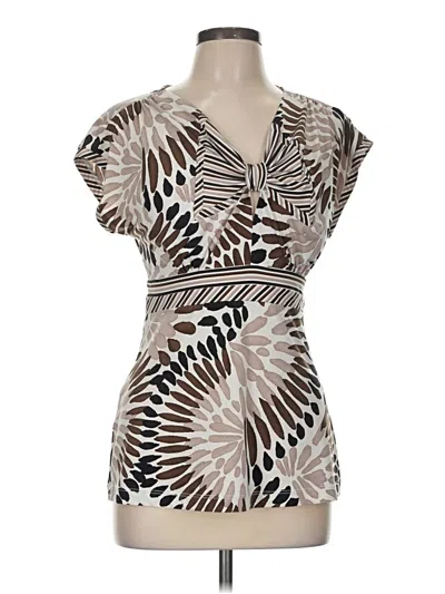 Pre-owned Bcbgmaxazria Short Sleeve Blouse In Brown