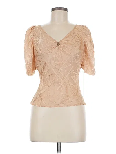 Pre-owned Bcbgmaxazria Short Sleeve Blouse In Brown