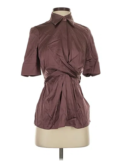 Pre-owned Bcbgmaxazria Short Sleeve Blouse In Brown