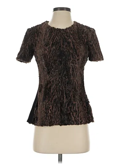 Pre-owned Bcbgmaxazria Short Sleeve Blouse In Brown
