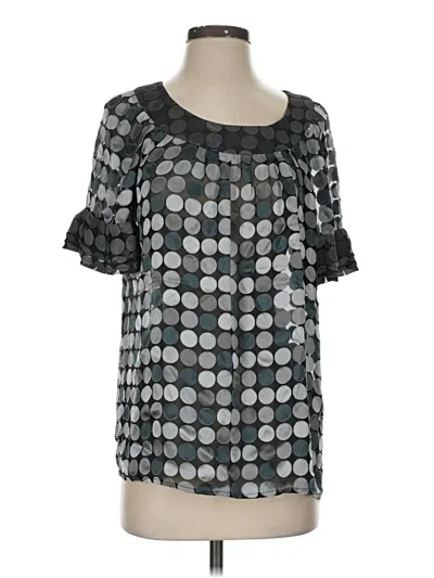 Pre-owned Bcbgmaxazria Short Sleeve Blouse In Gray