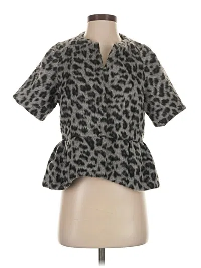 Pre-owned Bcbgmaxazria Short Sleeve Blouse In Gray