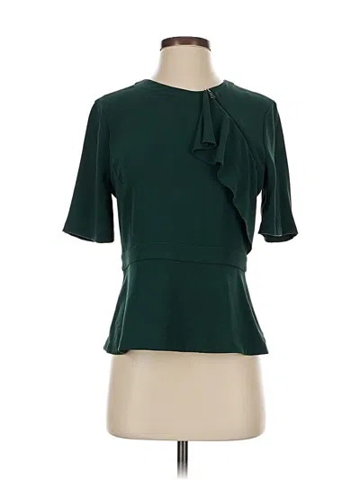 Pre-owned Bcbgmaxazria Short Sleeve Blouse In Green