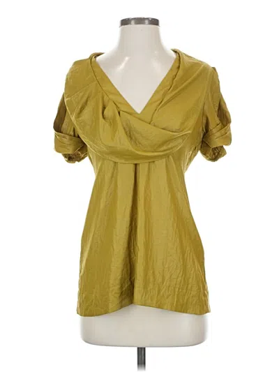 Pre-owned Bcbgmaxazria Short Sleeve Blouse In Green