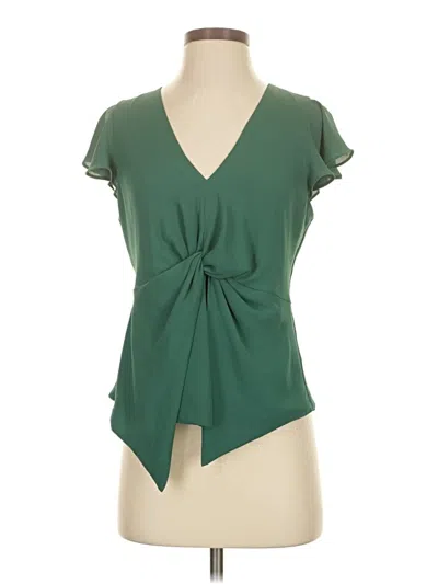 Pre-owned Bcbgmaxazria Short Sleeve Blouse In Green