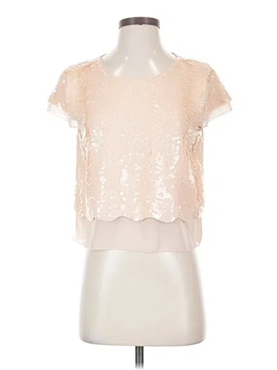 Pre-owned Bcbgmaxazria Short Sleeve Blouse In Ivory