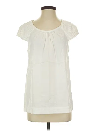 Pre-owned Bcbgmaxazria Short Sleeve Blouse In Ivory