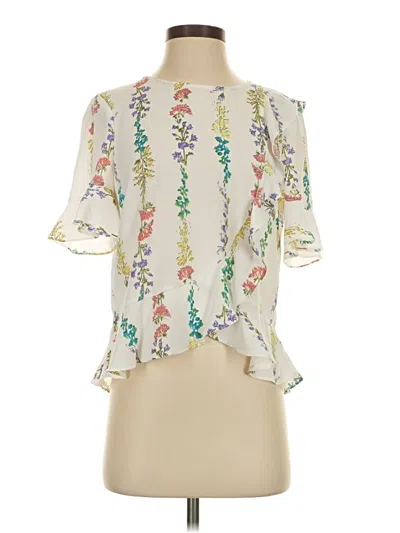 Bcbgmaxazria Short Sleeve Blouse In Neutral