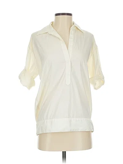 Pre-owned Bcbgmaxazria Short Sleeve Blouse In Ivory