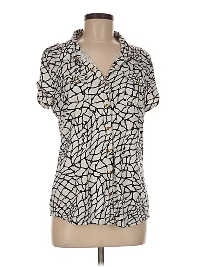 Pre-owned Bcbgmaxazria Short Sleeve Blouse In Ivory
