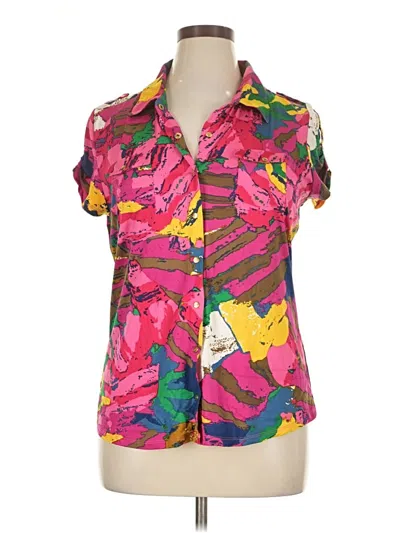 Bcbgmaxazria Short Sleeve Blouse In Multi