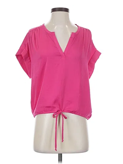 Pre-owned Bcbgmaxazria Short Sleeve Blouse In Pink