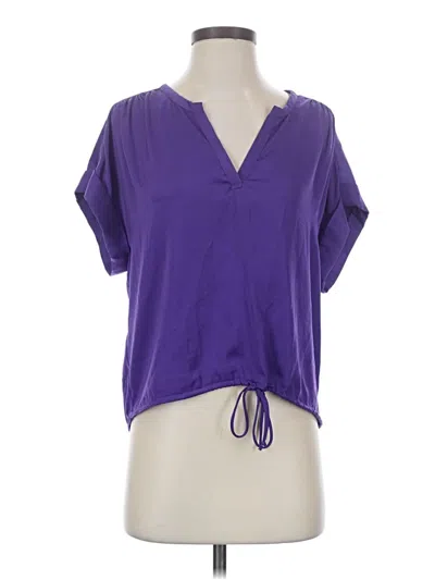 Pre-owned Bcbgmaxazria Short Sleeve Blouse In Purple