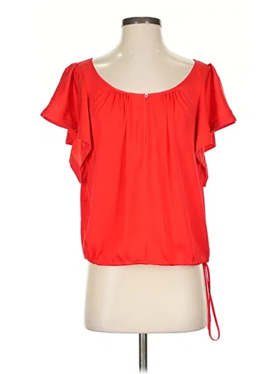 Pre-owned Bcbgmaxazria Short Sleeve Blouse In Red