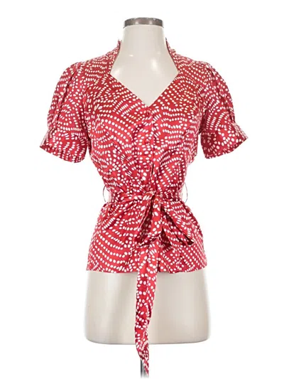 Pre-owned Bcbgmaxazria Short Sleeve Blouse In Red