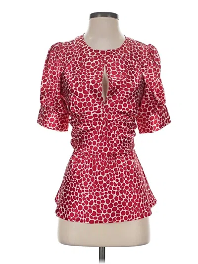 Pre-owned Bcbgmaxazria Short Sleeve Blouse In Red