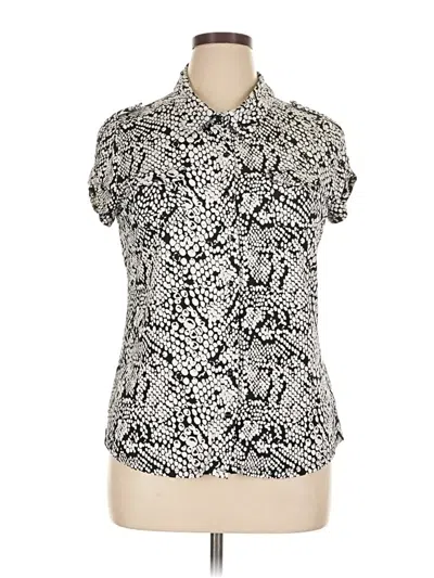 Pre-owned Bcbgmaxazria Short Sleeve Blouse In Silver
