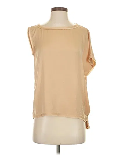 Pre-owned Bcbgmaxazria Short Sleeve Blouse In Tan
