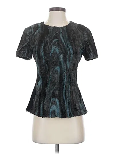 Pre-owned Bcbgmaxazria Short Sleeve Blouse In Teal