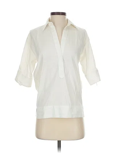 Pre-owned Bcbgmaxazria Short Sleeve Blouse In White