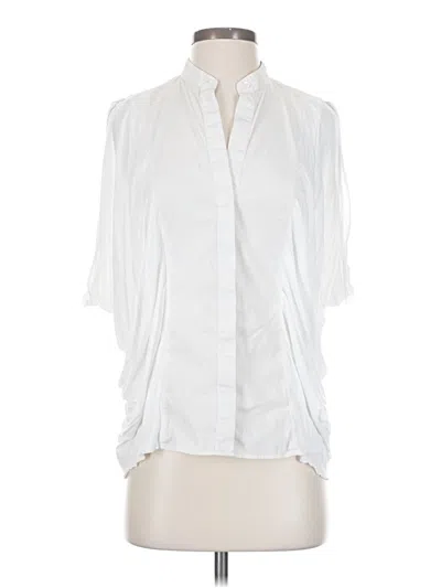 Pre-owned Bcbgmaxazria Short Sleeve Blouse In White