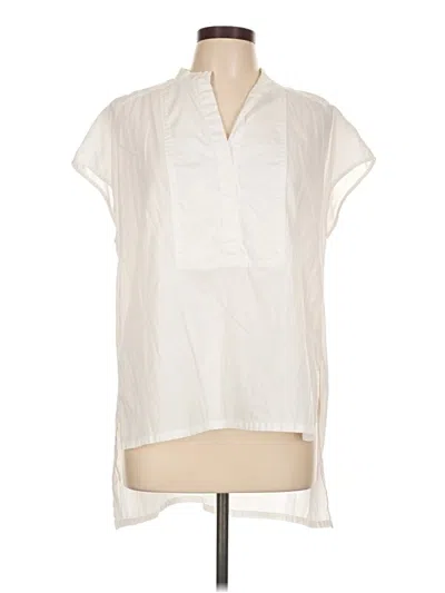 Pre-owned Bcbgmaxazria Short Sleeve Blouse In White