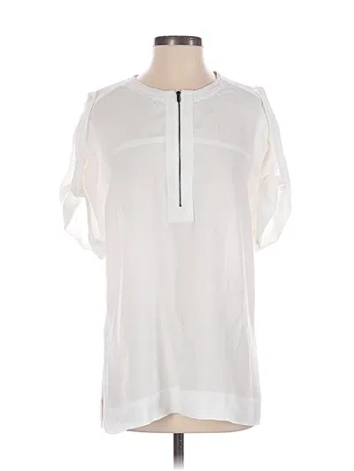 Pre-owned Bcbgmaxazria Short Sleeve Blouse In White