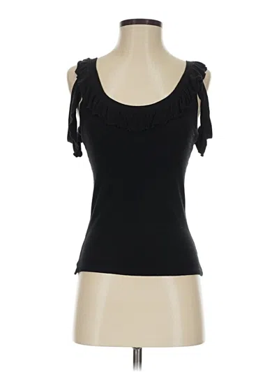 Pre-owned Bcbgmaxazria Short Sleeve Top Black Cold Shoulder Neckline Tops