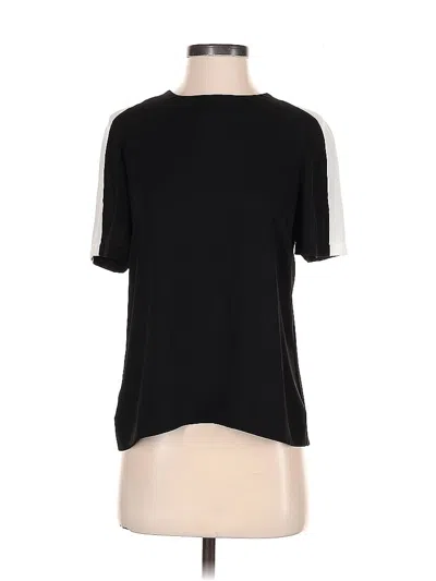 Pre-owned Bcbgmaxazria Short Sleeve Top Black Crew Neck Tops