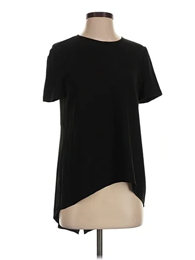 Pre-owned Bcbgmaxazria Short Sleeve Top Black Crew Neck Tops