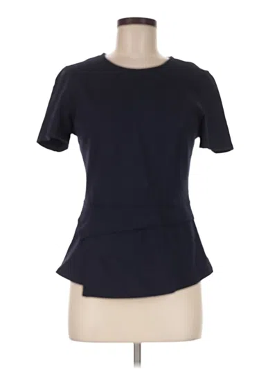 Pre-owned Bcbgmaxazria Short Sleeve Top Black Crew Neck Tops