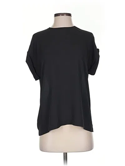 Pre-owned Bcbgmaxazria Short Sleeve Top Black Keyhole Neckline Tops