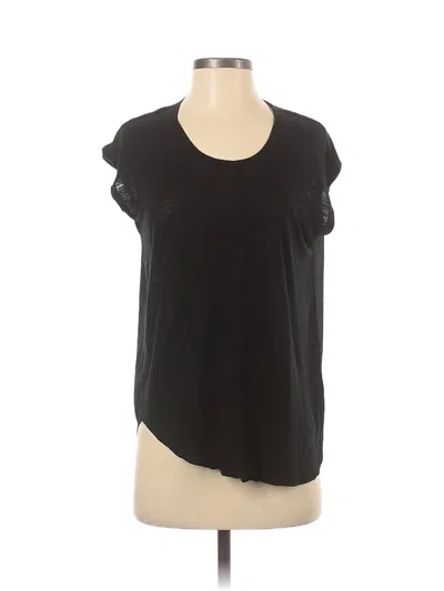Pre-owned Bcbgmaxazria Short Sleeve Top Black Scoop Neck Tops