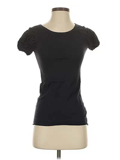 Pre-owned Bcbgmaxazria Short Sleeve Top Black Scoop Neck Tops