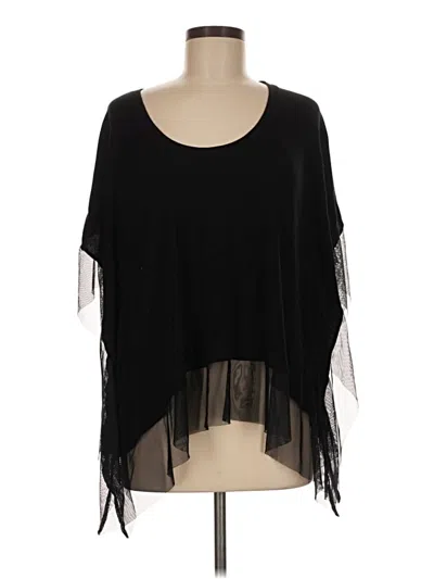 Pre-owned Bcbgmaxazria Short Sleeve Top Black Scoop Neck Tops